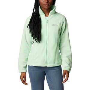 Columbia Fleece Jacket Womens Small Full Zip Up Long Sleeves Mock Neck Lime
